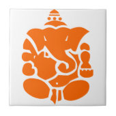 Orange Ganesha Illustration Fliese (Vorderseite)