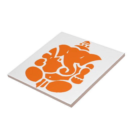 Orange Ganesha Illustration Fliese (Seite)