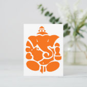 Orange Ganesha Illustration Postkarte (Stehend Vorderseite)