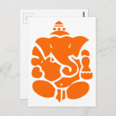 Orange Ganesha Illustration Postkarte (Vorne/Hinten)