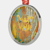 Orange Ganesha Silbernes Ornament (Links)