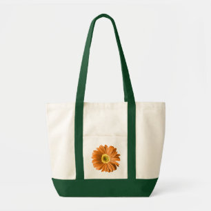 Orange Gänseblümchen-Blume Tragetasche