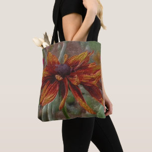 Orange Gänseblümchen-Blumenkunst Tasche