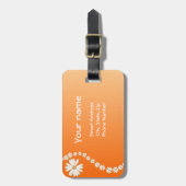 Orange Gänseblümchen-Gepäckanhänger Gepäckanhänger (Vorderseite vertikal)