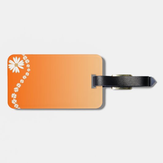 Orange Gänseblümchen-Gepäckanhänger Gepäckanhänger (Rückseite horizontal)