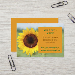 Orange Gardener Landscaper Florist Sonnenblume Visitenkarte