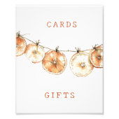 Orange Garland Wedding Cards & Gifts Zeichen Fotodruck (Vorne)