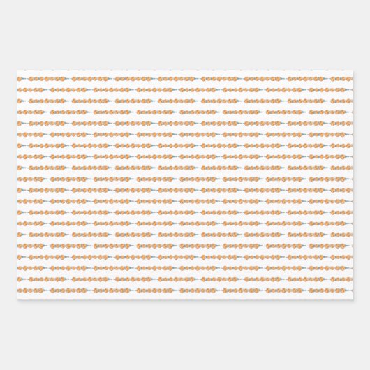 Orange Garland Weihnachtswrapping Paper Flat Sheet Geschenkpapier Set (Vorderseite 3)