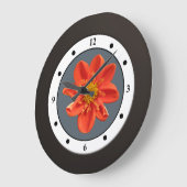 Orange Garten-mit BlumenBlumen-moderne Stellen Große Wanduhr (Winkel)