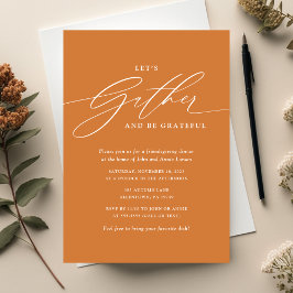 Orange Gather and Be Dankbarkeit Friendsgiving Einladung