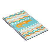 Orange Gator auf Zickzack Personalisiertem Noteboo Notizblock (Rechte Seite)