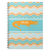 Orange Gator auf Zickzack Personalisiertem Noteboo Notizblock (Vorderseite)