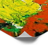 Orange Gator mit gelbem Afro Poster (Ecke)