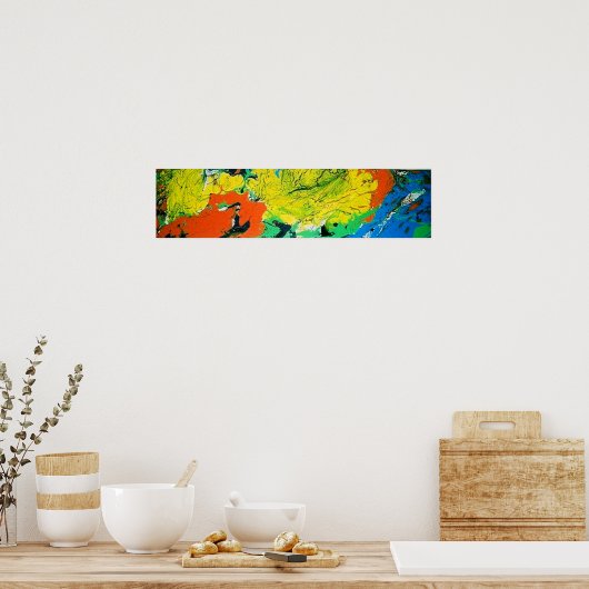 Orange Gator mit gelbem Afro Poster (Küche)