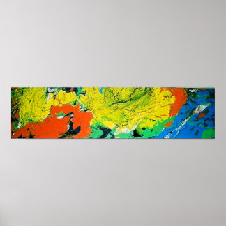 Orange Gator mit gelbem Afro Poster