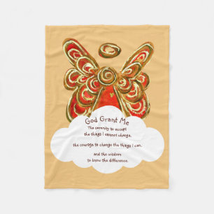 Orange Gaurdian Angel Gott Grant Me Chemo Blanket Fleecedecke