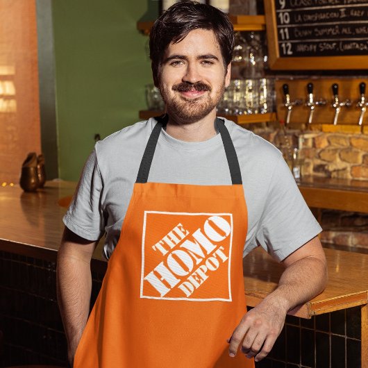 Orange Gay Homo Depot Stencil LGBTQ Funny Phrase Schürze