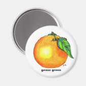 Orange, Geaux grün Magnet (Vorderseite/Rückseite)