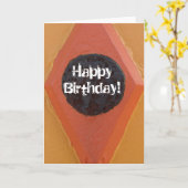 Orange Gebäude Detail, Happy Birthday! Karte (Gelbe Blume)