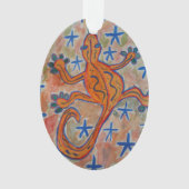 Orange Gecko Acrylic Ornament (Vorderseite)