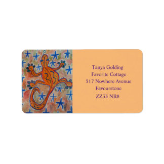 Orange Gecko Address Label Adressaufkleber