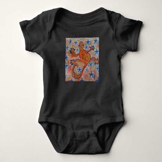 Orange Gecko Baby Strampler (Vorderseite)