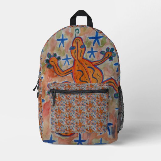 Orange Gecko Bedruckter Rucksack (Vorderseite)