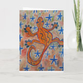 Orange Gecko Birthday Card Karte (Rückseite)