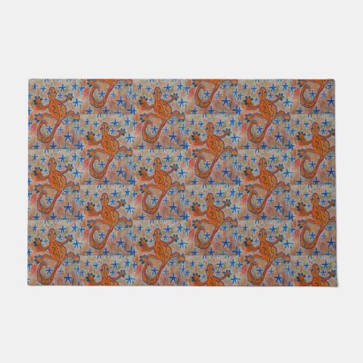 Orange Gecko Door Mat Fußmatte (Vorderseite)