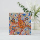 Orange Gecko Flat Card (Stehend Vorderseite)