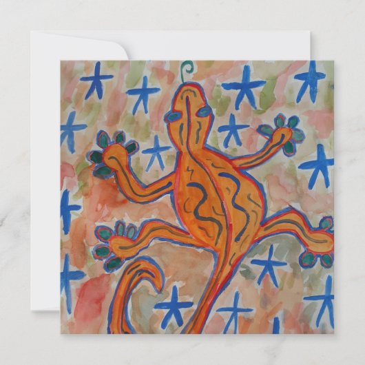 Orange Gecko Flat Card (Vorderseite)