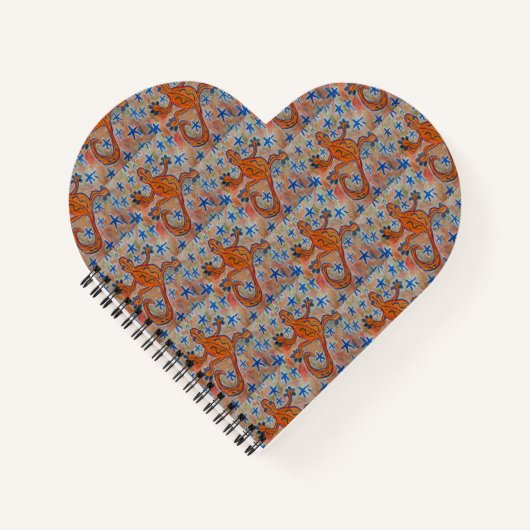 Orange Gecko Heart Notebook Notizblock (Vorderseite)