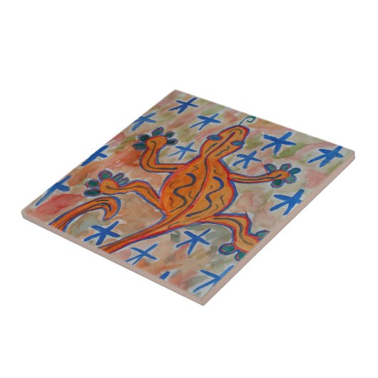 Orange Gecko Keramik Tile Fliese (Seite)