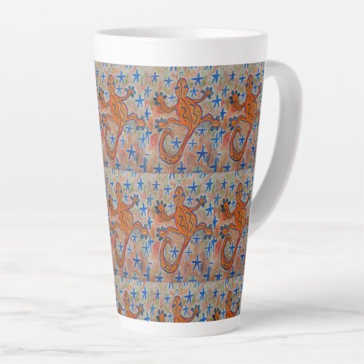 Orange Gecko Latte Tasse (Rechte Ecke)