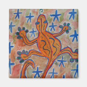 Orange Gecko Magnet