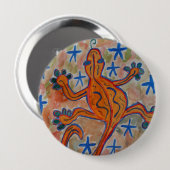 Orange Gecko Round Abzeichen Button (Vorne & Hinten)