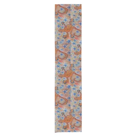 Orange Gecko Table Runner Kurzer Tischläufer (Vorderseite)