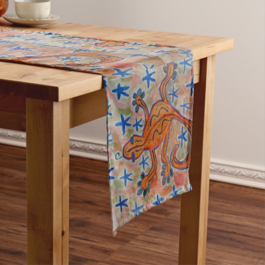 Orange Gecko Table Runner Kurzer Tischläufer (Beispiel)