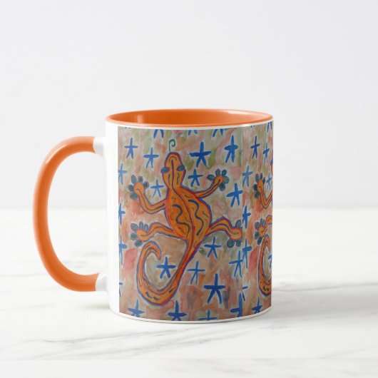 Orange Gecko Tasse (Links)