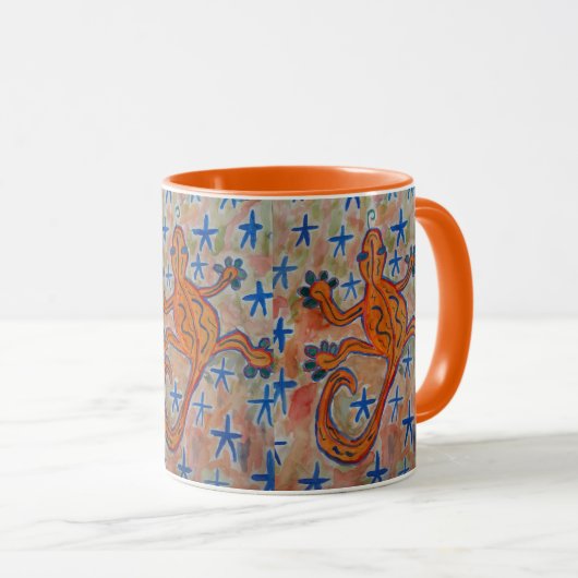 Orange Gecko Tasse (VorderseiteRechts)