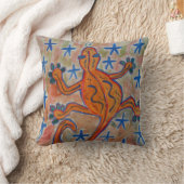 Orange Gecko Throw Cushion Kissen (Decke)