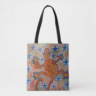 Orange Gecko Tote Bag Tasche