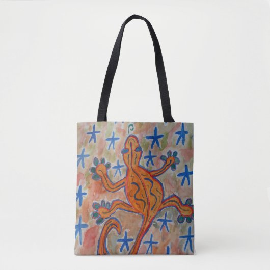 Orange Gecko Tote Bag Tasche (Vorderseite)