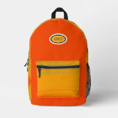 Orange gedruckter Rucksack (Vorderseite)