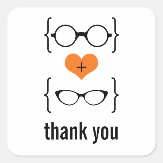 Orange Geeky Glasses Dankes an Stickers (Vorderseite)