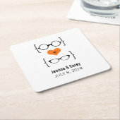 Orange Geeky Glasses Paper Untersetzer (angewinkelt)