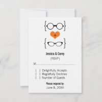 Orange Geeky Glasses Response Card
