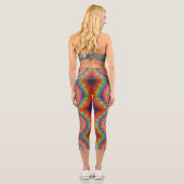 Orange Gefärbte Krawatte Capri Leggings (Rückseite)