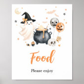 Orange Geist Little Boo Essen Schild (Vorne)