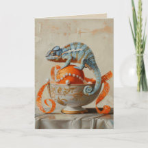 Orange - geklappte Grußkarte